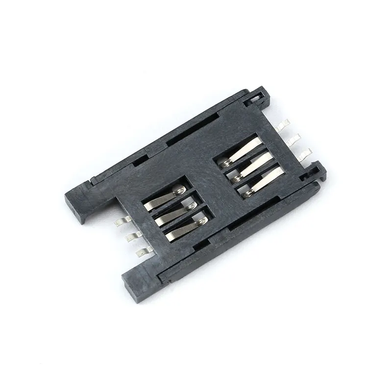 5PCS SIM Card Holder SMD 6 PIN Card Socket / 6pin Slot / Seats/ Holder Connector All Plastic Clamshell Type 6P SMT for Phone