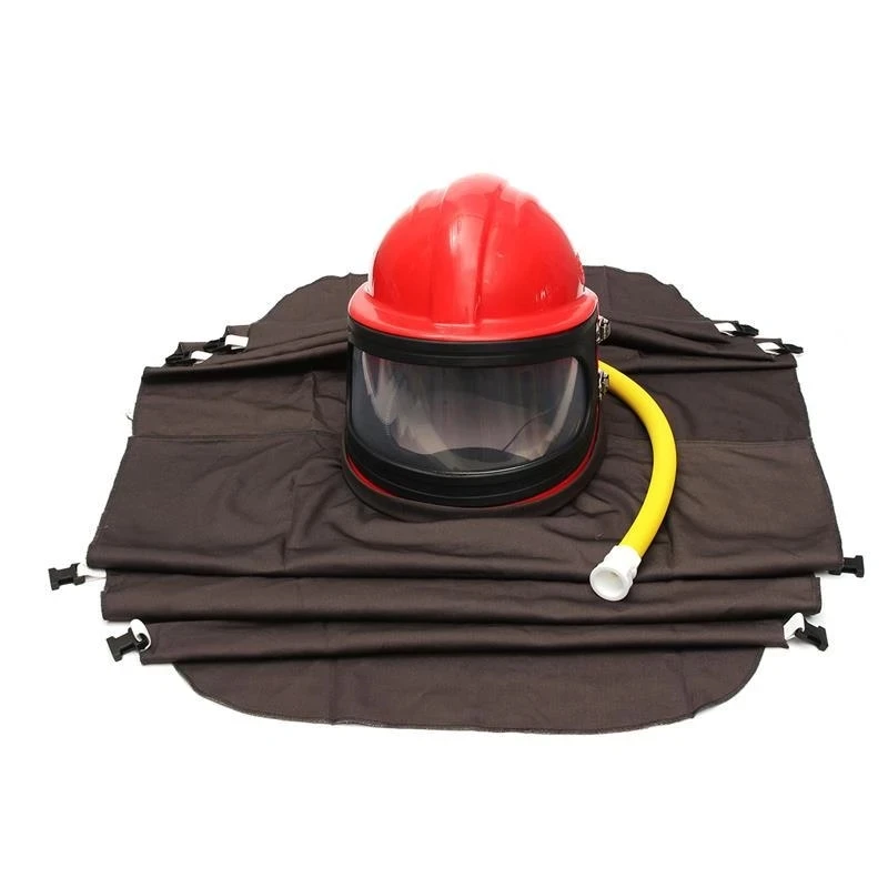 Protective sandblasting helmet, high-quality ABS dust mask, sandblasting protector with temperature adjustment device