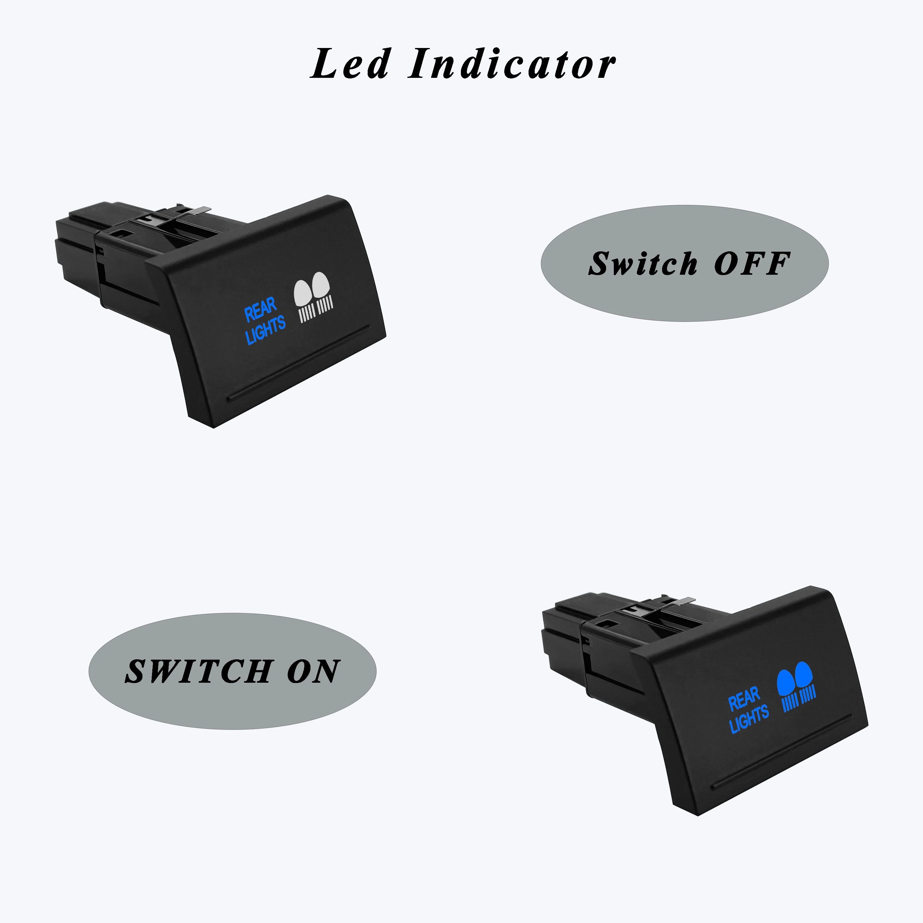 12V Car Push Switch Blue Led ON OFF for VM Amarok 2010-2016 TOP PANEL Button Replacement Volkswagen Accessories 4x4