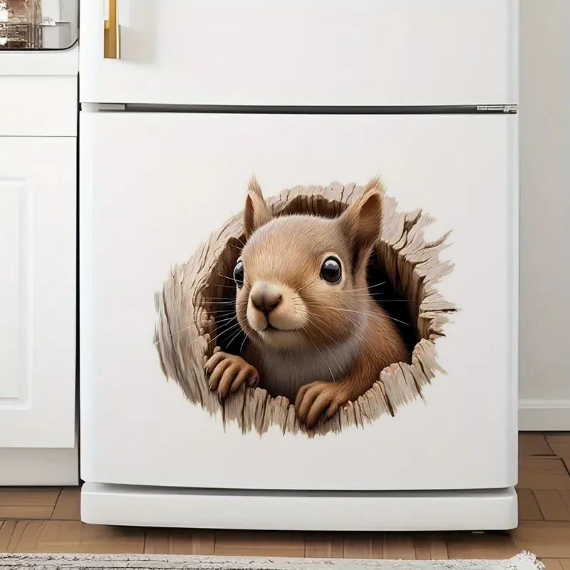 

90646# 3D Squirrel Toilet Sticker, Durable Material, Perfect for Home Wall Decor, Aesthetic Room Decoration