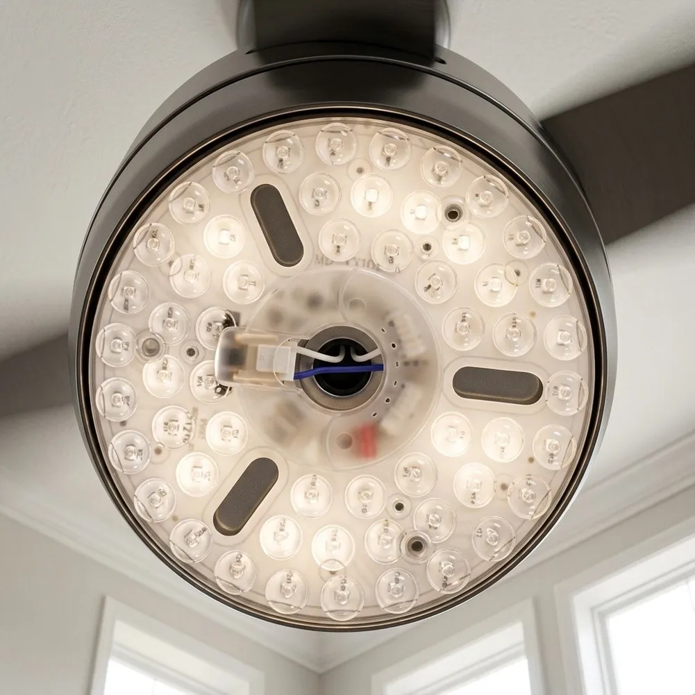 3-color Dimming Bulb LED Ceiling Fan Light White Voltage Regulator Stabilizers Generator AC 120V Voltage Support