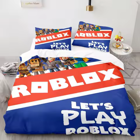 ROBLOX Game Themed Bedding Set Colorful Print Polyester Student Dormitory Bed Sheet Quilt Cover Kid Gift Home Textile Supplies