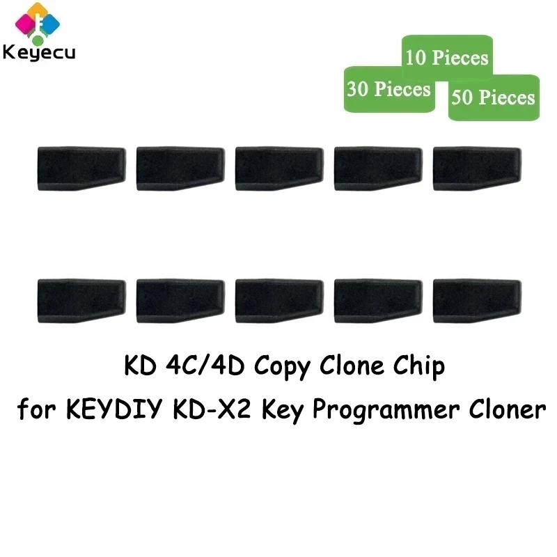 KEYECU 10 30 50 Pieces Carbon KD 4C 4D Copy Clone Transponder Chip for KEYDIY KD-X2 Key Programmer Cloner