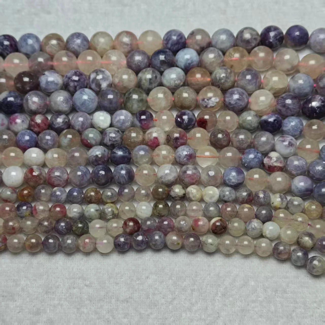 Natürliche Pflaumenblüten-Turmalin-Perlen Einhorn-Schmuck Runde Perlen DIY Armband-Zubehör Halbfertigware Großhandel – Detail 3