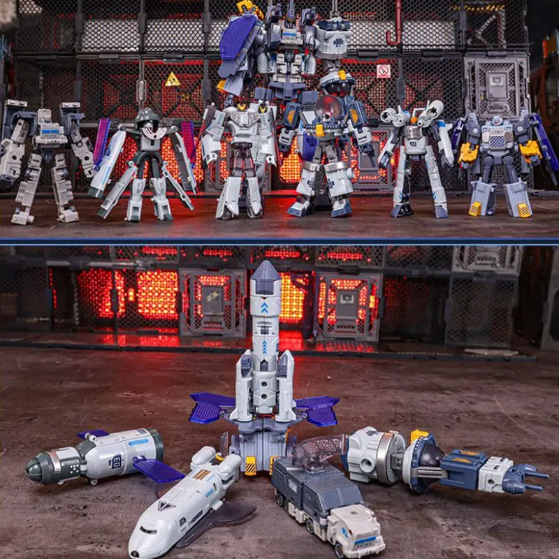 In Stock Transformation Aerospace 6 in 1 Alloy Edition Robot Hangying Phantom Armor Action Figure Model Statue Collection Toy