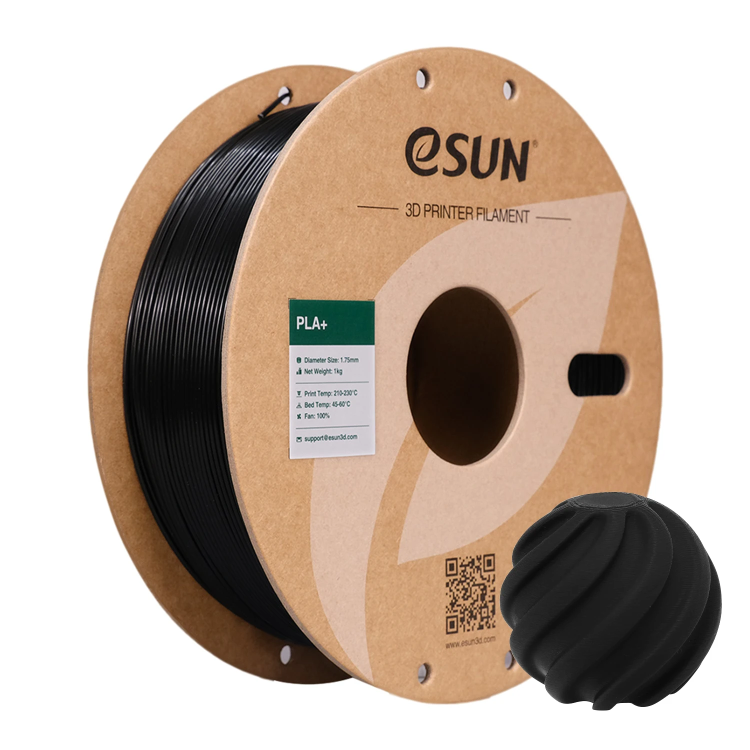 ESUN PLA+ 3D-Druckfilamente 1kg PLA+ 1,75mm +/-0,02mm Verzugsfreies 3D-Druckfilament Sorgfältig Gewickeltes Filament Vakuumverpackung Schneller Versand