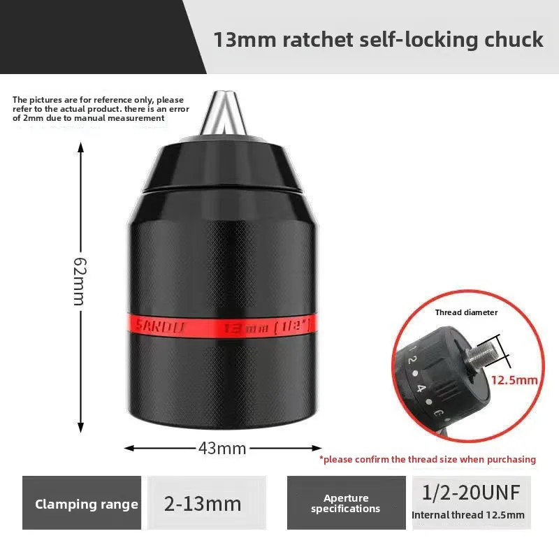 Picture 6: 2-13mm Keyless Threaded Metal Drill Chuck Chucks for Drill Bits Screwdriver Tap&Sockets Hex Shank/SDS/Square Quick Grip Adapter