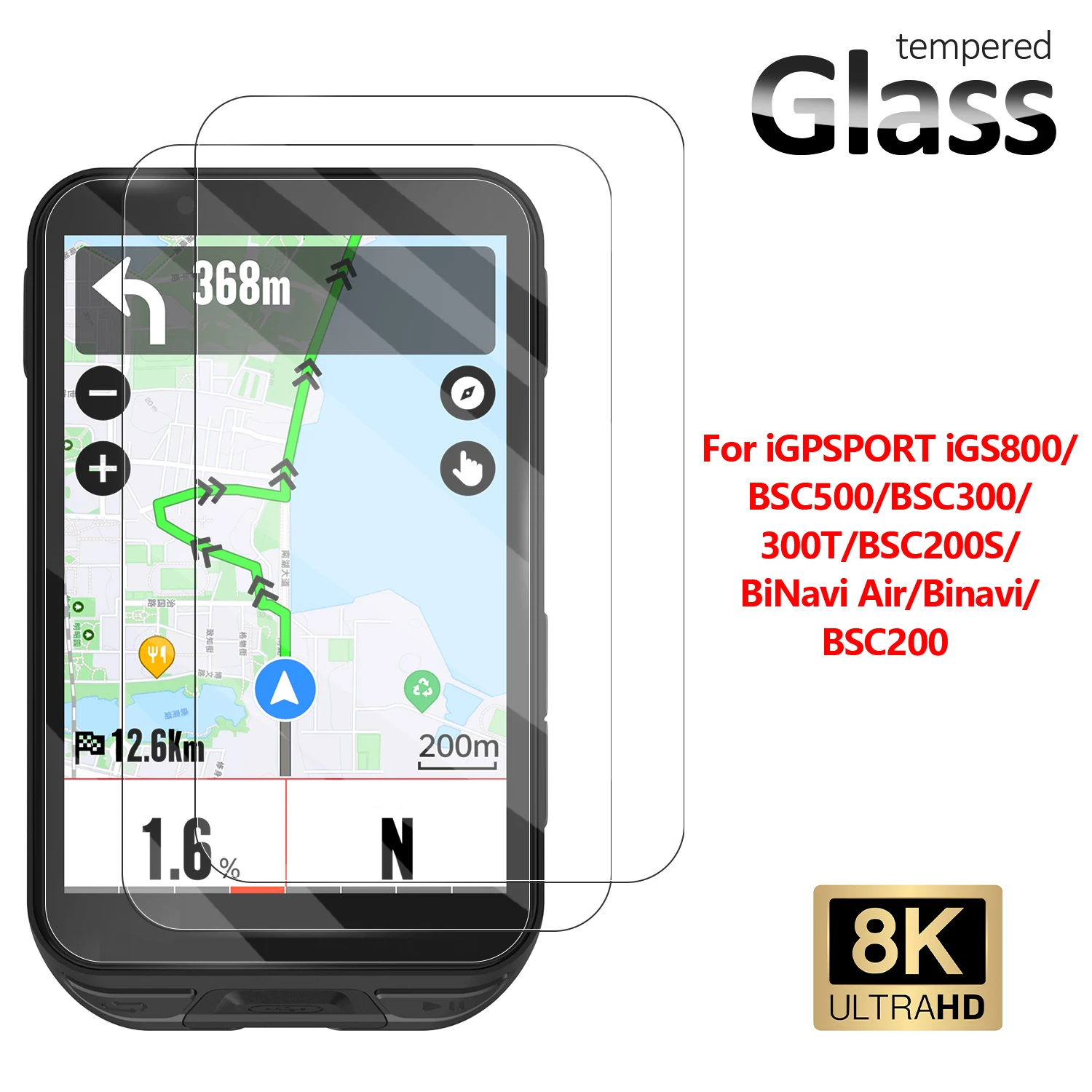 For iGPSPORT IGS800/BSC500/BSC300/300T/BSC200S 8K Ultra HD Tempered Glass Screen Protector Bike GPS Computer Film Guard