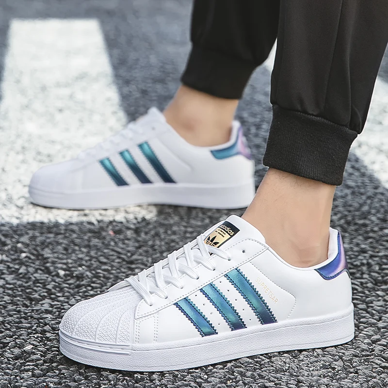 

Summer Breathable Comfortable Lightweight High-Quality New Chameleon Shell Toe Three-Stripes Couple Sneakers35-45