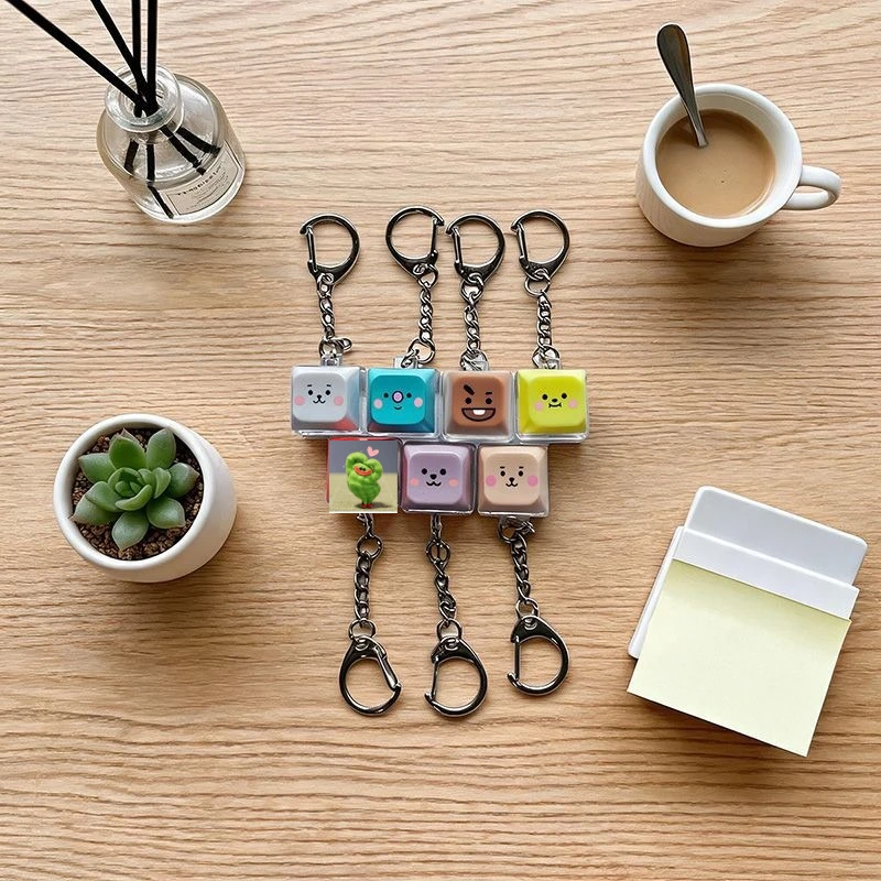 

BT21 K-POP idol related accessories - keyboard caps, keychains, stress-relieving fan support accessories, Christmas gifts 2026