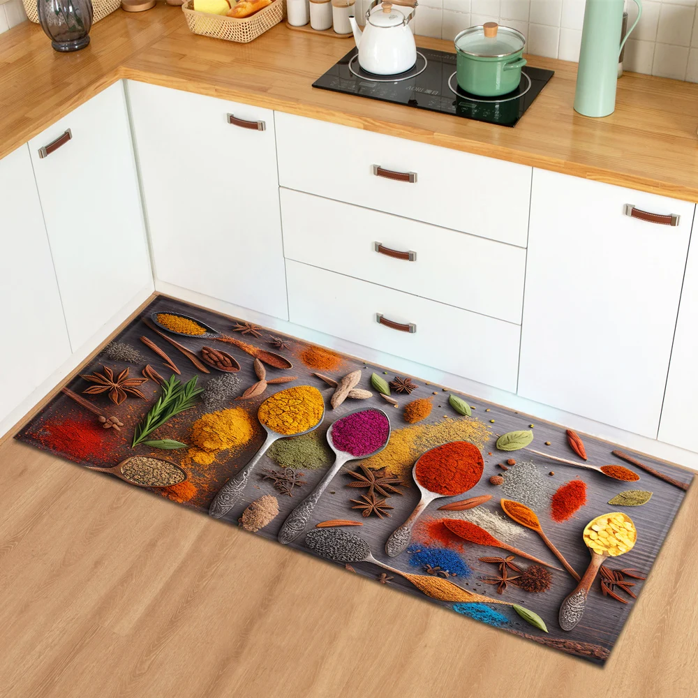 

Kitchen Rug Spice Living Room Floor Non-Slip Foot Mat Entrance Doormat Custom Home Hallway Balcony Bedroom Bathroom Decor Carpet