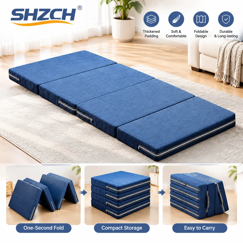 Thickened sponge mattress floor mat Car bed mat nap office nap tatami sleeping mat futon foldable floor bed Seat cushion