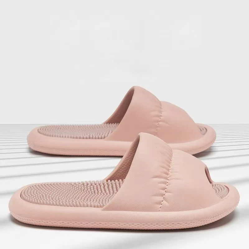 

Женские летние массажные тапочки для ног с открытым носком, мягкая подошва, нескользящие легкие домашние тапочки для массажа с полной подошвой, гранулированные