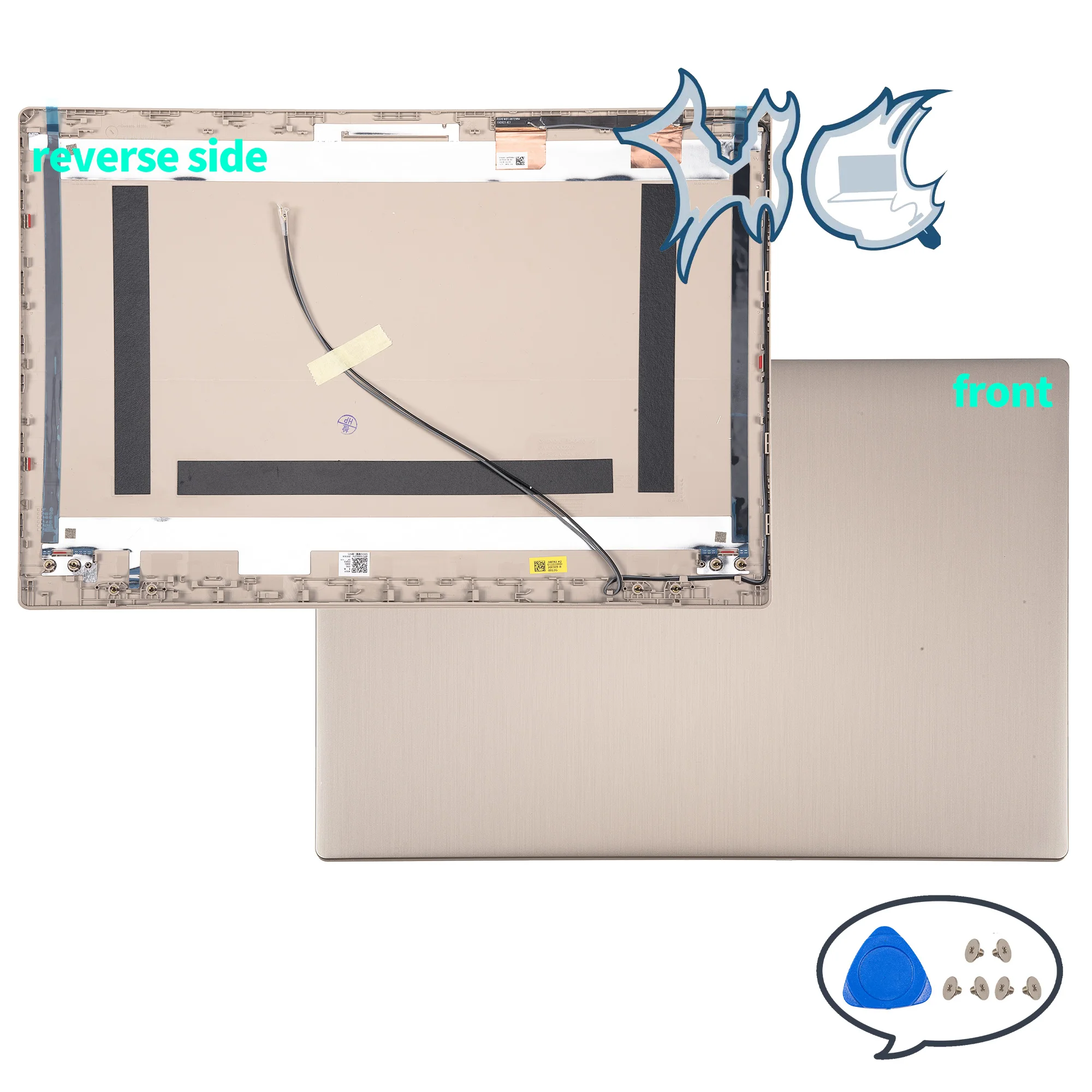 Laptop Housing Case For Ideapad 3 15IIL05 15ARE05 3-15ADA05 15IML05 15ITL05 2020 LCD Back Cover Bezel Bottom Hinges Gold