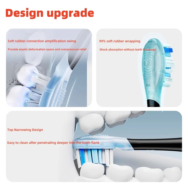 Electric Toothbrush Head Ultra Clean Series Shock Absorbent Cleaning Whitening Gum Protection DuPont Universal 2-Pack for Oclean