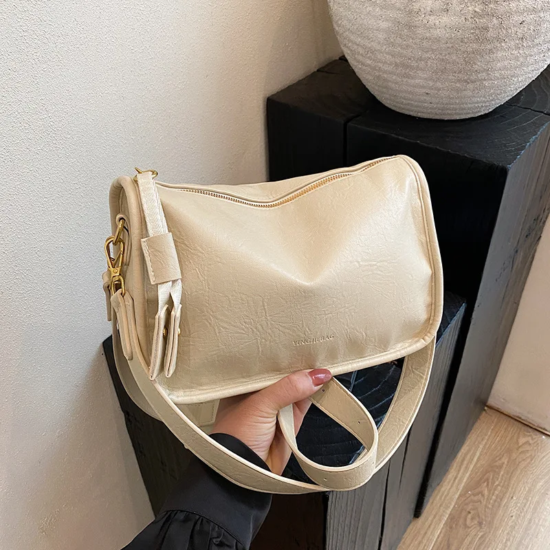 

Минималистичная женская сумка через плечо 2025 года, однотонная винтажная сумка подмышки, сумка через плечо с верхней ручкой, изысканная универсальная сумка