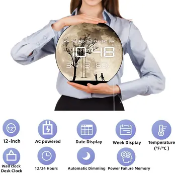 6 best sales Đồng hồ treo tường hình mặt trăng - №2
