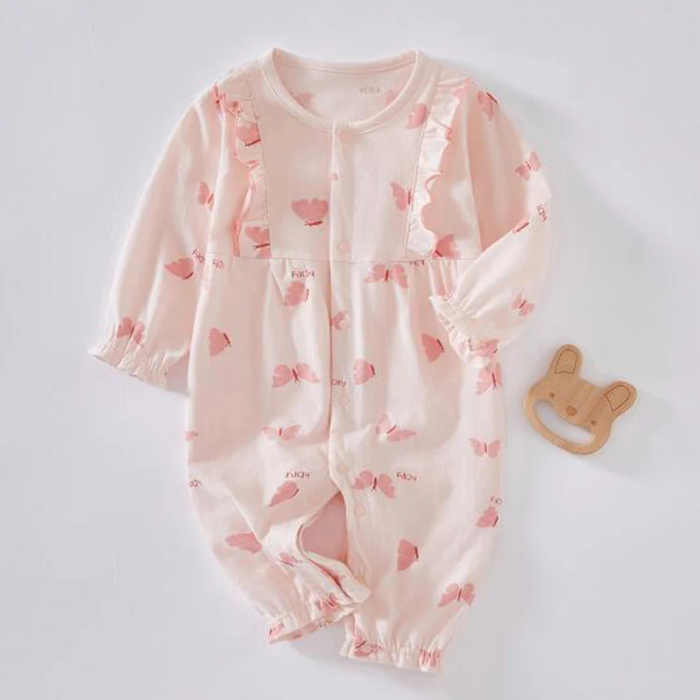 

Christmas Baby Girl Romper Long Sleeve Ruffles Cotton Baby Jumpsuits Spring Autumn Newborn Clothes