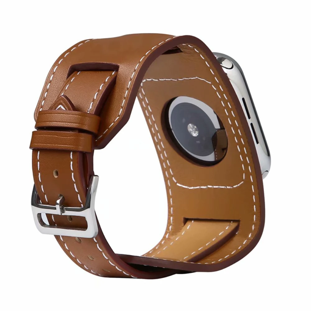 Cow Leather Strap for Apple Watch 44mm 40mm 45mm 41mm 46mm 42mm 49mm Bracelet Watchband iWatch Series Ultra 10 9 8 7 6 5 SE Belt