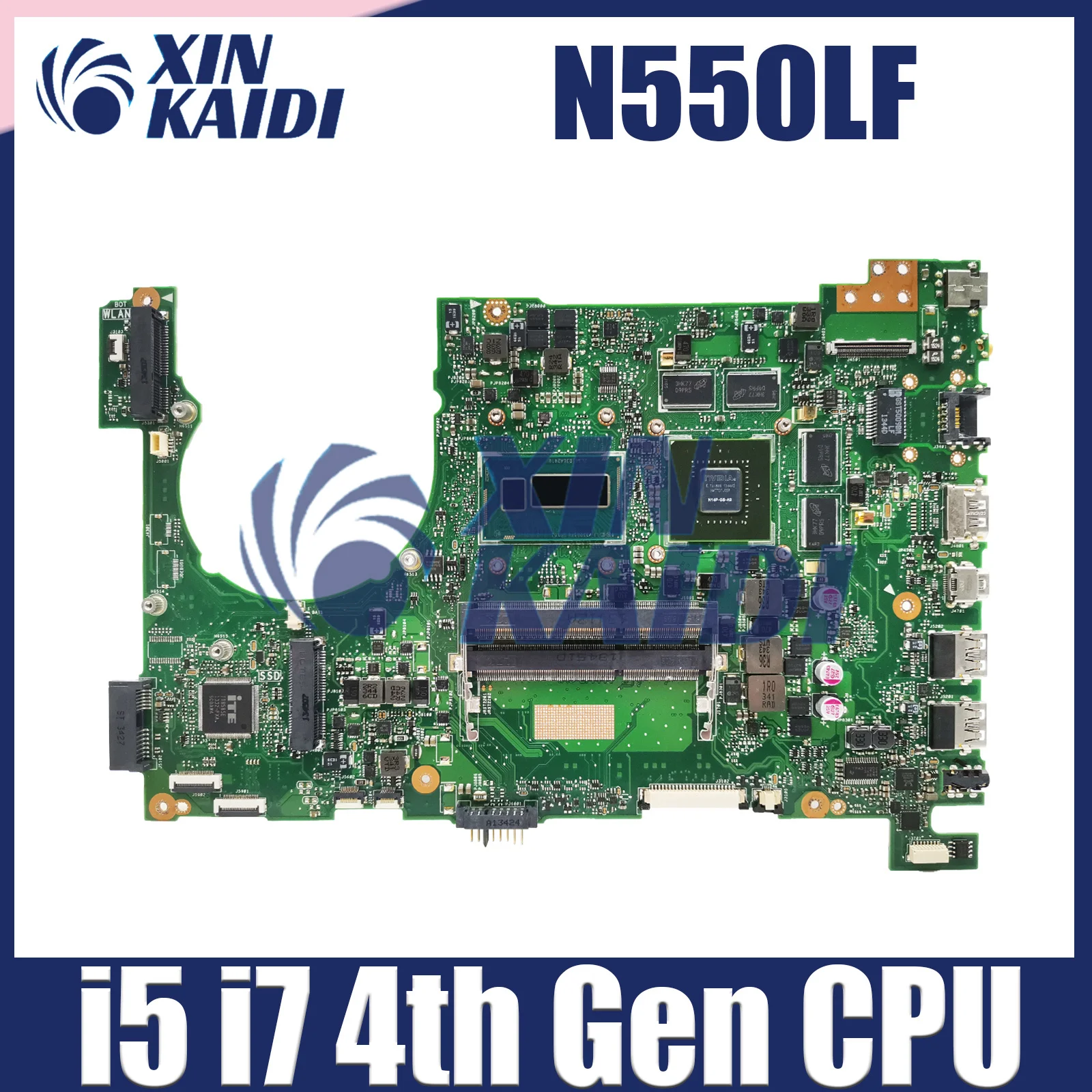 

N550LF Notebook Mainboard For ASUS N550LF N550L Q550LF Q550L Laptop Motherboard I5-4200U I7-4500U CPU GT745M 2G TEST OK