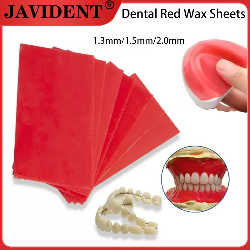 

JAVIDENT Dental Red Wax Sheets Commonly Used Summer Red Wax Blocks Dental Materials 1.3/1.5/2.0mm