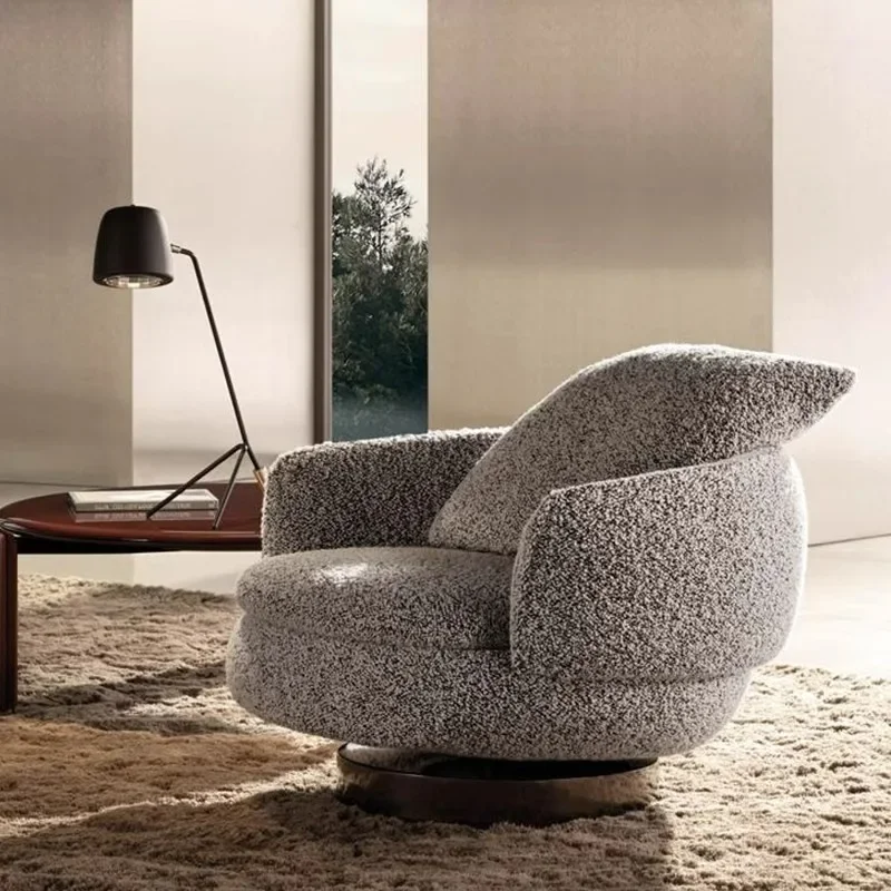 Light luxury home leisure chair Italian minimalist designer sofa chair living room single rotating sofa
