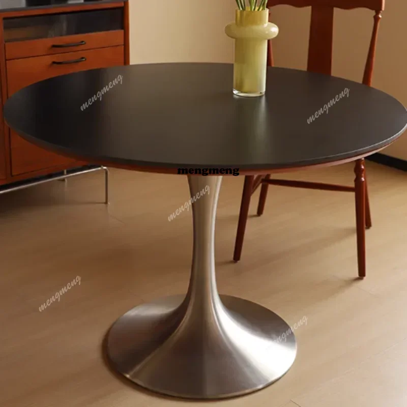 

Кухонный белый обеденный стол, роскошные круглые кухонные столы из нержавеющей стали, ресторанный центр, современная мебель для дома Mesa Comedor