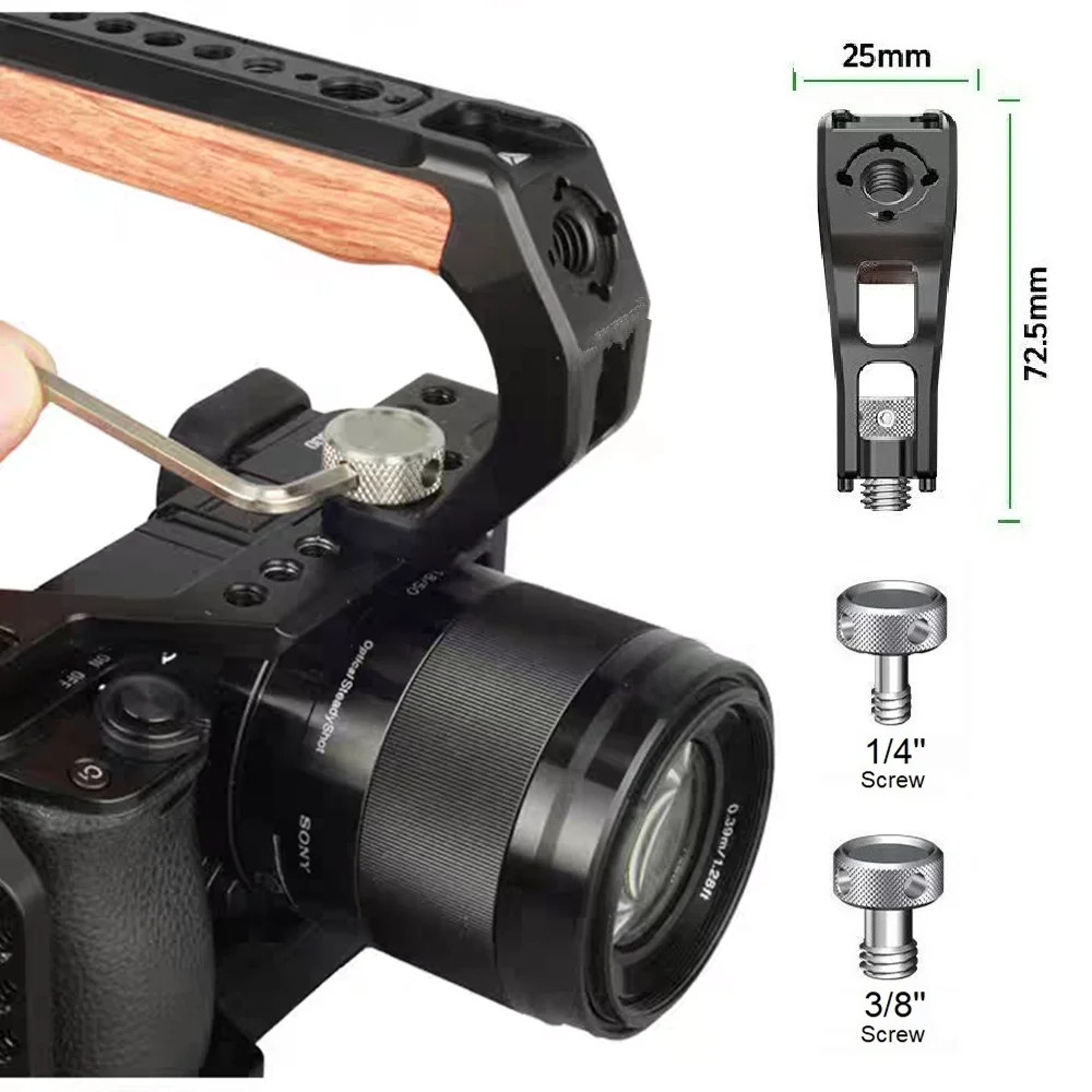 

Camera Top Handle Sling Hand Grip Handgrip Arri Locating Screw Monitor Mic Rig Cold Shoe for Nikon Canon Sony DSLR Camera Cage