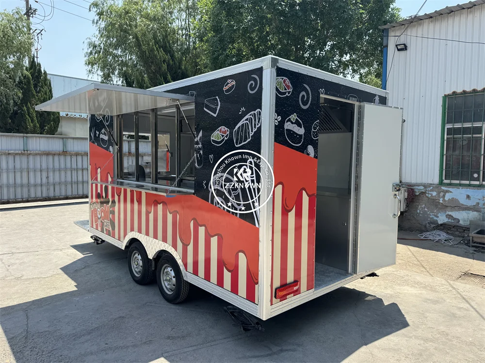 

Mobile Food Trailer Snack Juice Coffee Bar Foodtruck Mobile Kitchen Hot Dog Cart Fully Equipped Food Truck For Sale USA