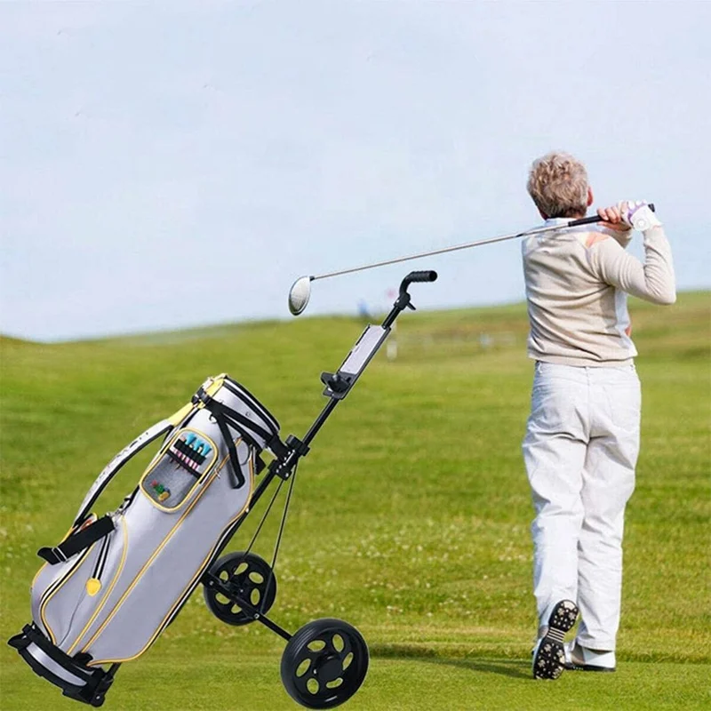 Cheap Custom Portable Moving Golf Trolley Push Cart 4 Wheel Folding Golf Trolley