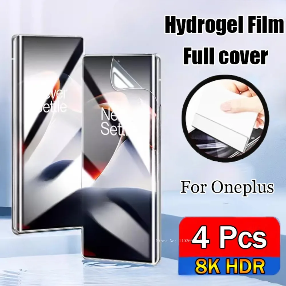 4Pcs Hydrogel Film For Oneplus ACE 3 2 Pro 12 11 10 R 12R 11R 10R Screen Protector Oneplus 12 12R 11 10 9 Pro ACE 3 2 Not Glass