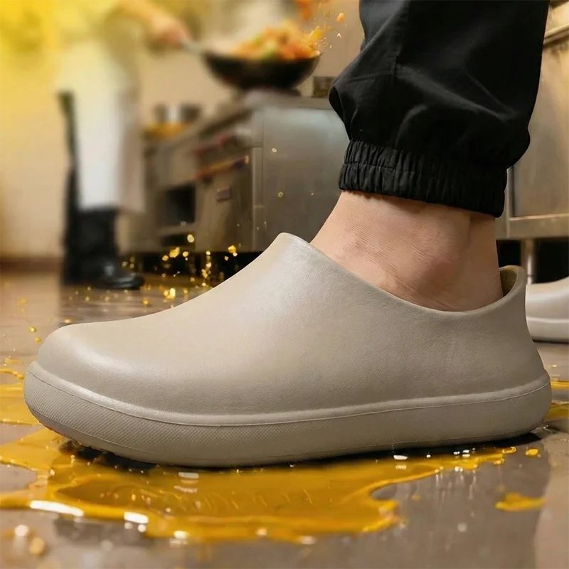 Professionelle rutschfeste Kochschuhe für Herren, ölbeständig, wasserdicht, atmungsaktiv, langlebig, leichte Arbeitssandalen für Restaurants – Detail 21