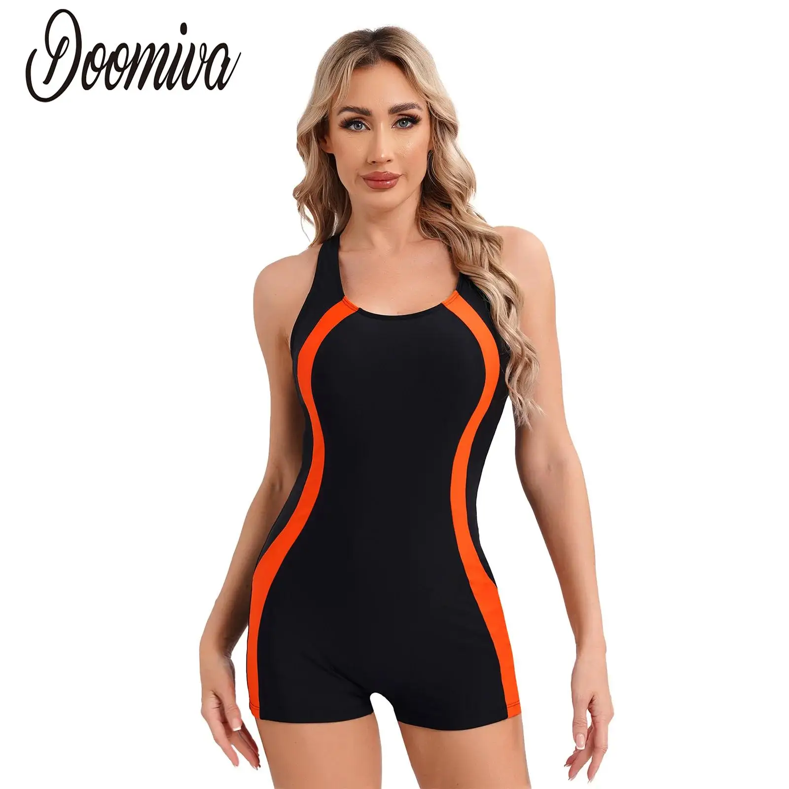 

Women's Swimsuit One Piece Sleeveless Sport Swimwear Summer Surfing Bodysuit Beach Monokini Pool Swimwear Bathing Suit Jumpsuit