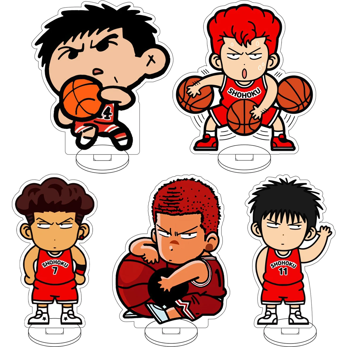 

10CM Anime ‌SLAM DUNK Cos Sakuragi Hanamichi Rukawa Kaede Akagi Takenori Miyagi Ryota Figure Acrylic Stand Cute Ornaments Gifts