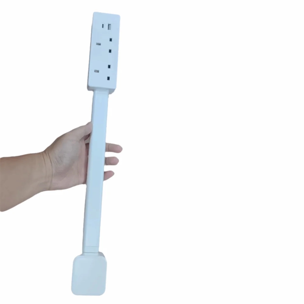 Rotates 180° Electrical Outlet Extender Adjustable Length White Power Socket Expander Punch-free Power Outlets Extender