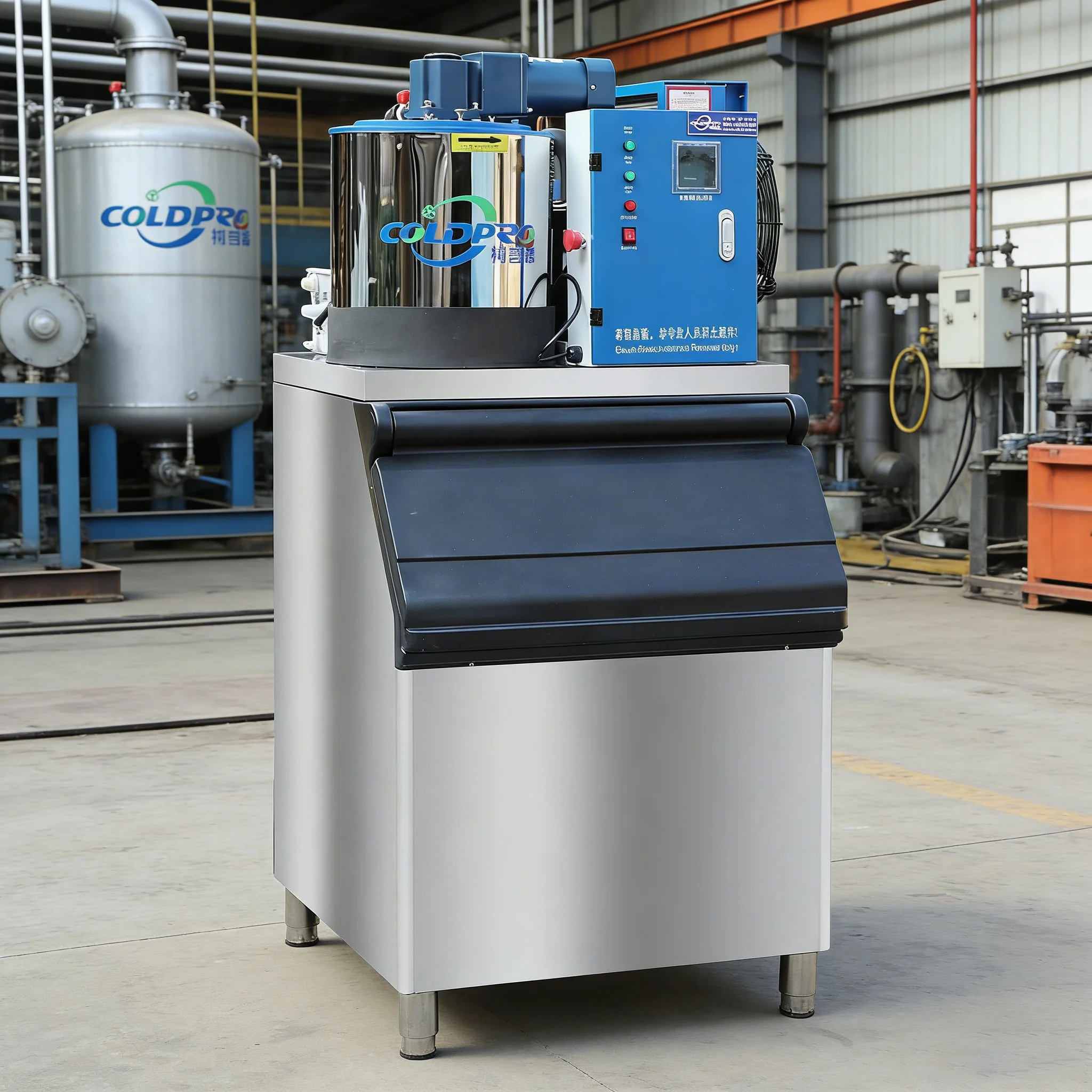 Commercial Flake Ice Machine 300kg/24Hours Seafood Buffet Fish Scale Ice Maker Supermarket Ice Flaking Machine