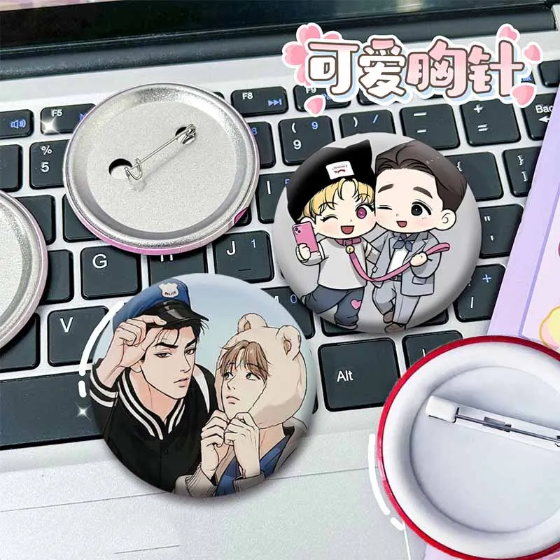 Korean Manhwa Bj Alex Soft Button Pins Cartoon Figure Jiwon Ahn Nam Dong-Gyun Badge Round Brooch on Backpack Hat Jewelry Gifts