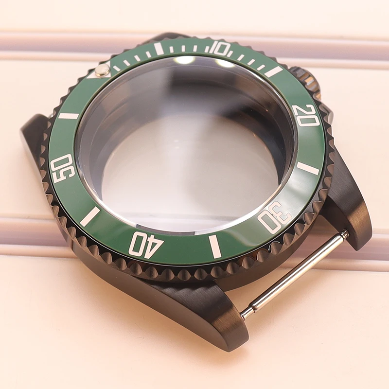40mm SUB Uhrengehäuse Saphirglas für Seiko NH35 NH36 NH34 NH38 4R36 Miyota8215 ETA2824 Mechanisches Uhrwerk 120 Klicks Lünette – Detail 8