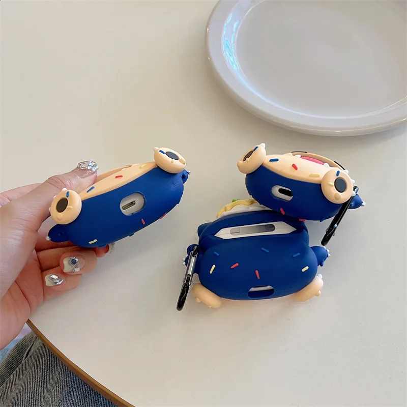 For Airpods Pro 3 Case 2025,Pokemon Cake Snorlax Shockproof Protective Earphone Silicone Cover For Airpods 4 Case
