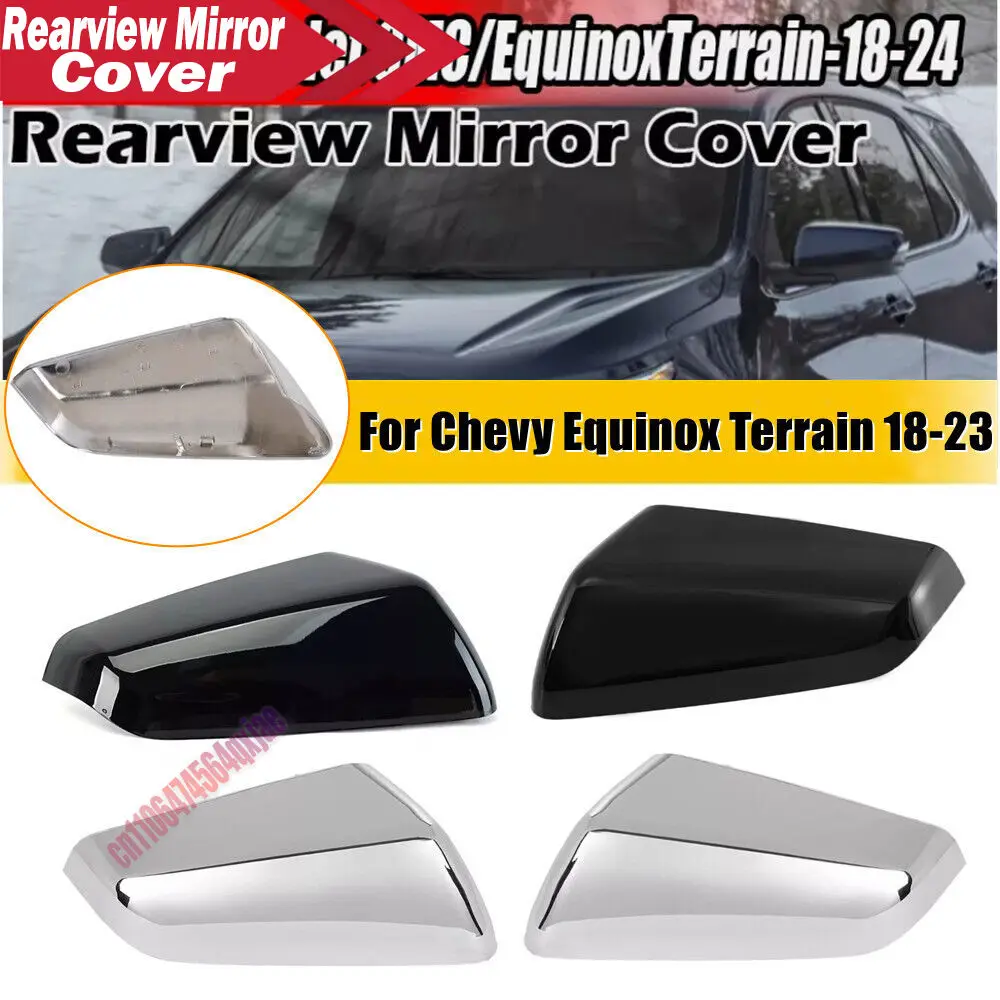ABS Car Rearview Side Mirror Cover Wing Cap Exterior Door Housing Trim Relacement For US Version Chevy Equinox Terrain 2018-2023