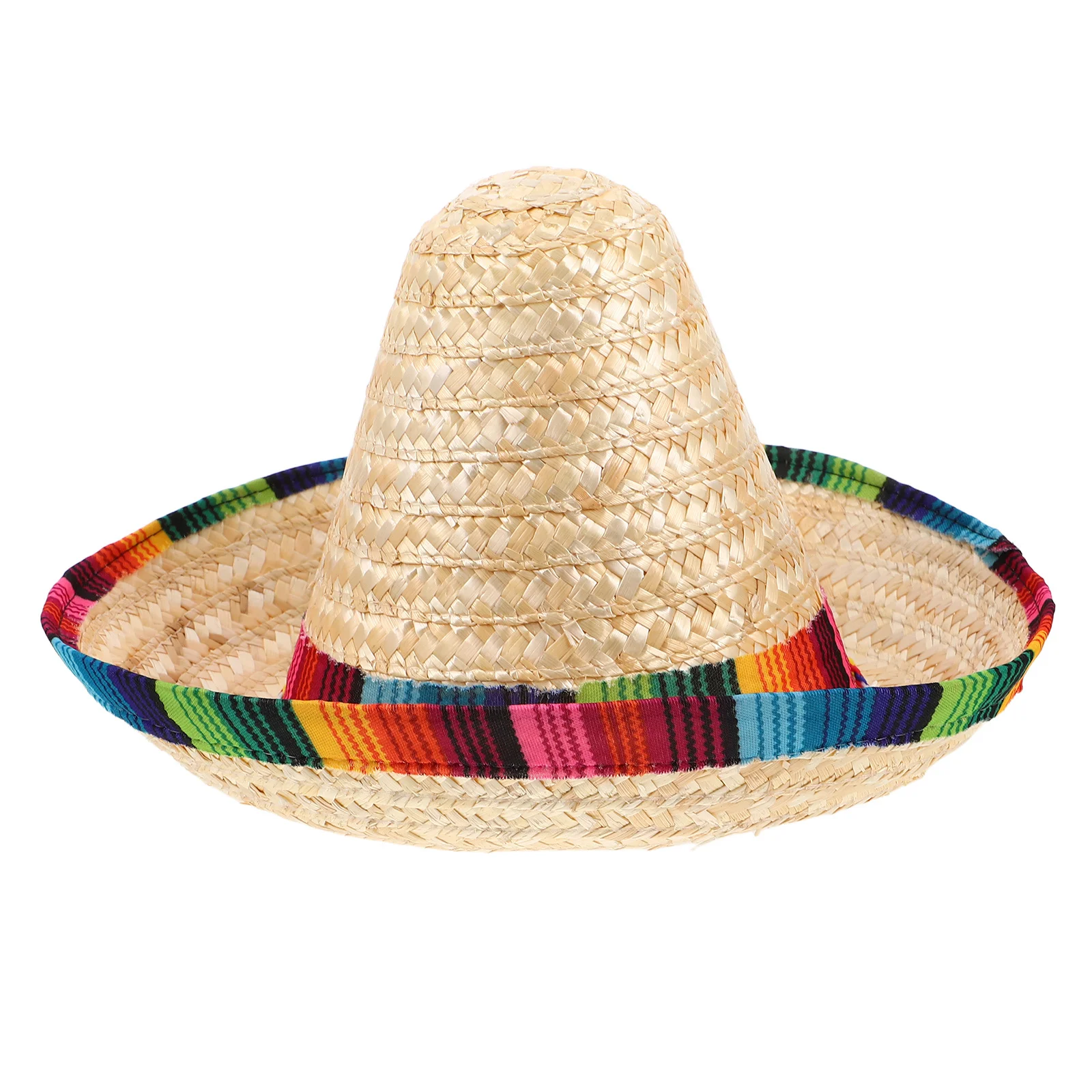 Mexican Straw Hat Diameter 43 Cm Vibrant Color Design Lightweight Flexible Halloween Fiesta Carnival Party Accessory