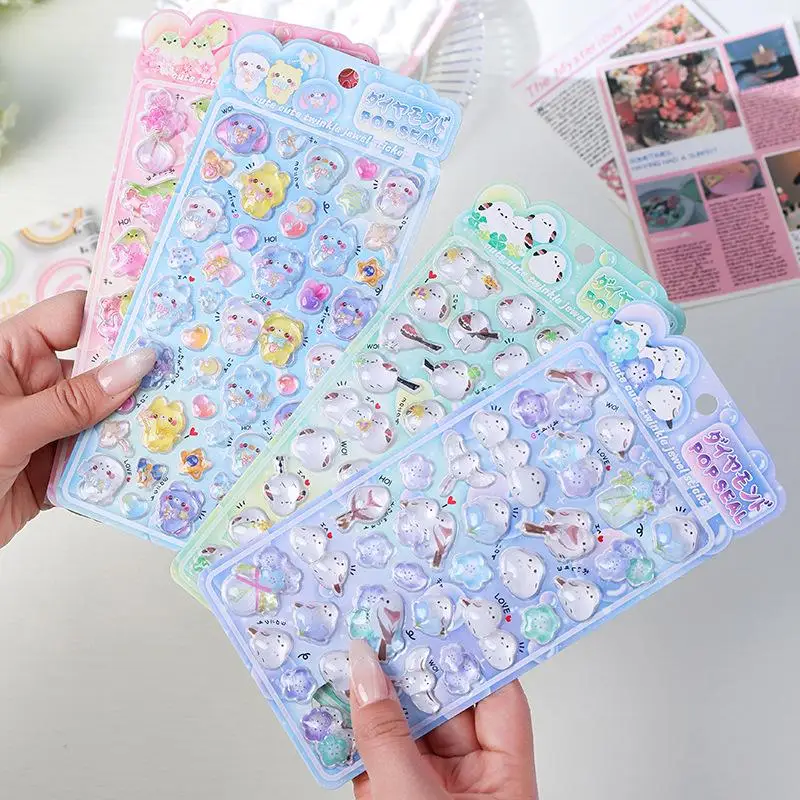 Lovely Sparrow 3D Relief Decor Stickers 4 Pieces Creative DIY Ornament For Journal Scrapbook Phone Case Making