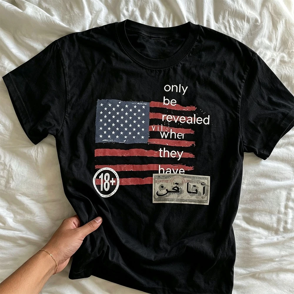New Arrivals: T-shirts with national flag prints, '90s-inspired cropped tops, Y2K “grunge” style, and 2000s-inspired tops—unisex