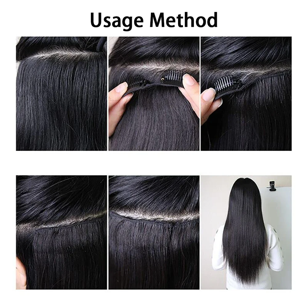 Clip In Hair Extensions Straight 100% Unprocessed Brazilian Human Hair Full Head Natural Color Invisible Seamless 8 Pcs/Set 120G