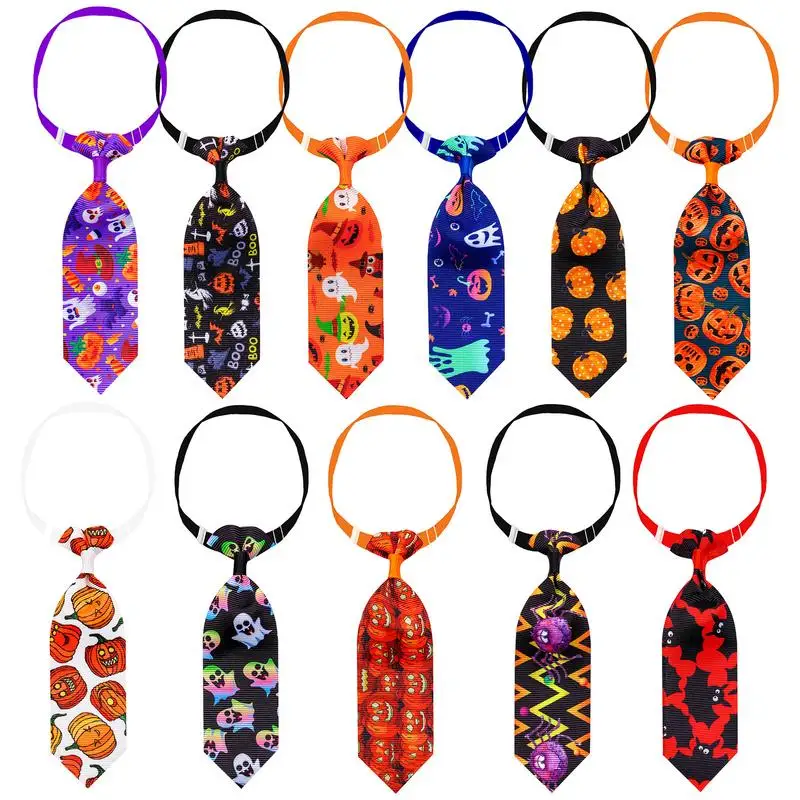 Halloween Pet Ties Pet Tie 11Pcs/Set Adjustable Dog Cat Bow Ties Small Medium Large Dogs Cats Fall Halloween Dog Neckties For