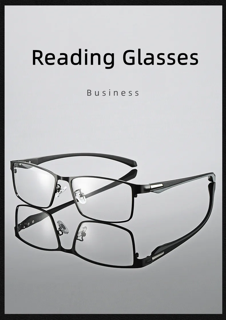 KOCOLIOR Anti Blue Light Men Reading Glasses Titanium Alloy Metal Frame Business Computer Reader +1.50 1.75 2.0 2.25 2.50 2.75