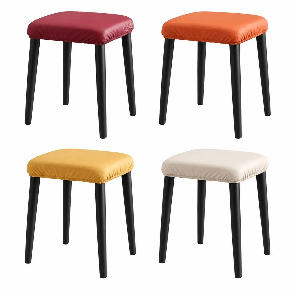 New PU Stool Seat Cover Non Slip Removable Chair Seat Cover Protective Stretch Fit Dining chair cover Bar Counter