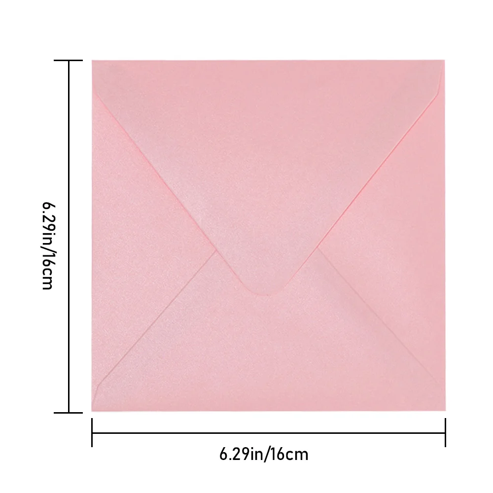 Enveloppes carrées enveloppées en papier nacré multicolore, carte de message, sac de carte de voeux, papier perlé, lot de 10 pièces