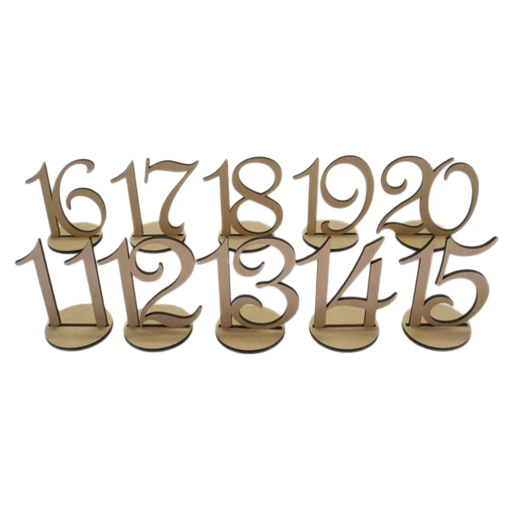 

10pcs Seat Board Wooden Table Numbers Signs Decor Wedding Banquet Restaurant Table Numbers For Hotels Practical Functions