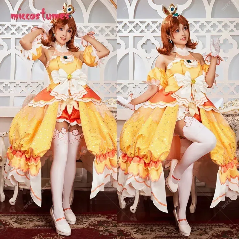 

CyMiccostumes x akuoart женский костюм принцессы для косплея, топ с пышными рукавами и шорты с юбкой и перчатками